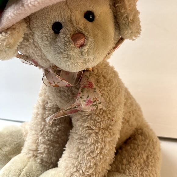 Gund Lamb Sitting Plush "Sadie" With Floral Bonnet 12" - Picture 3 of 8